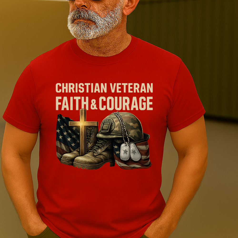 Christian Veteran “Faith & Courage” T-Shirt