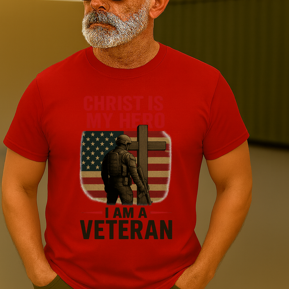 “Christ Is My Hero I Am a Veteran” T-Shirt 🇺🇸✝️