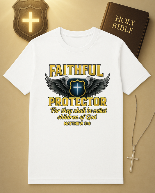 🚔 Faithful Protector – Matthew 5:9 T-Shirt ✝️