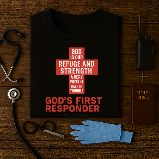 God’s First Responder – Psalm 46:1 Tee