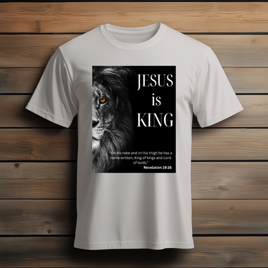 Faith-Inspiring Unisex T-Shirt, Jesus is King Tee, Christian Apparel, Spiritual Gift, Inspirational Clothing, Bible Verse Shirt