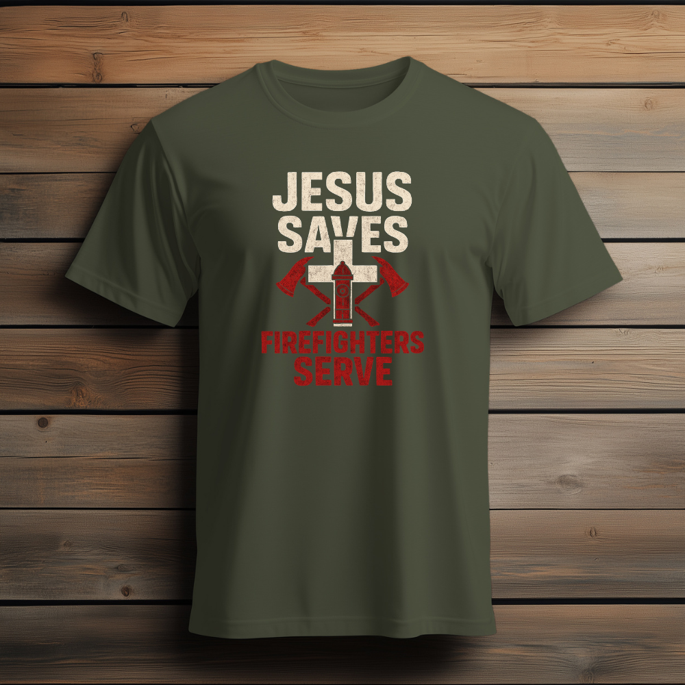 🔥 Jesus Saves, Firefighters Serve T-Shirt 🔥