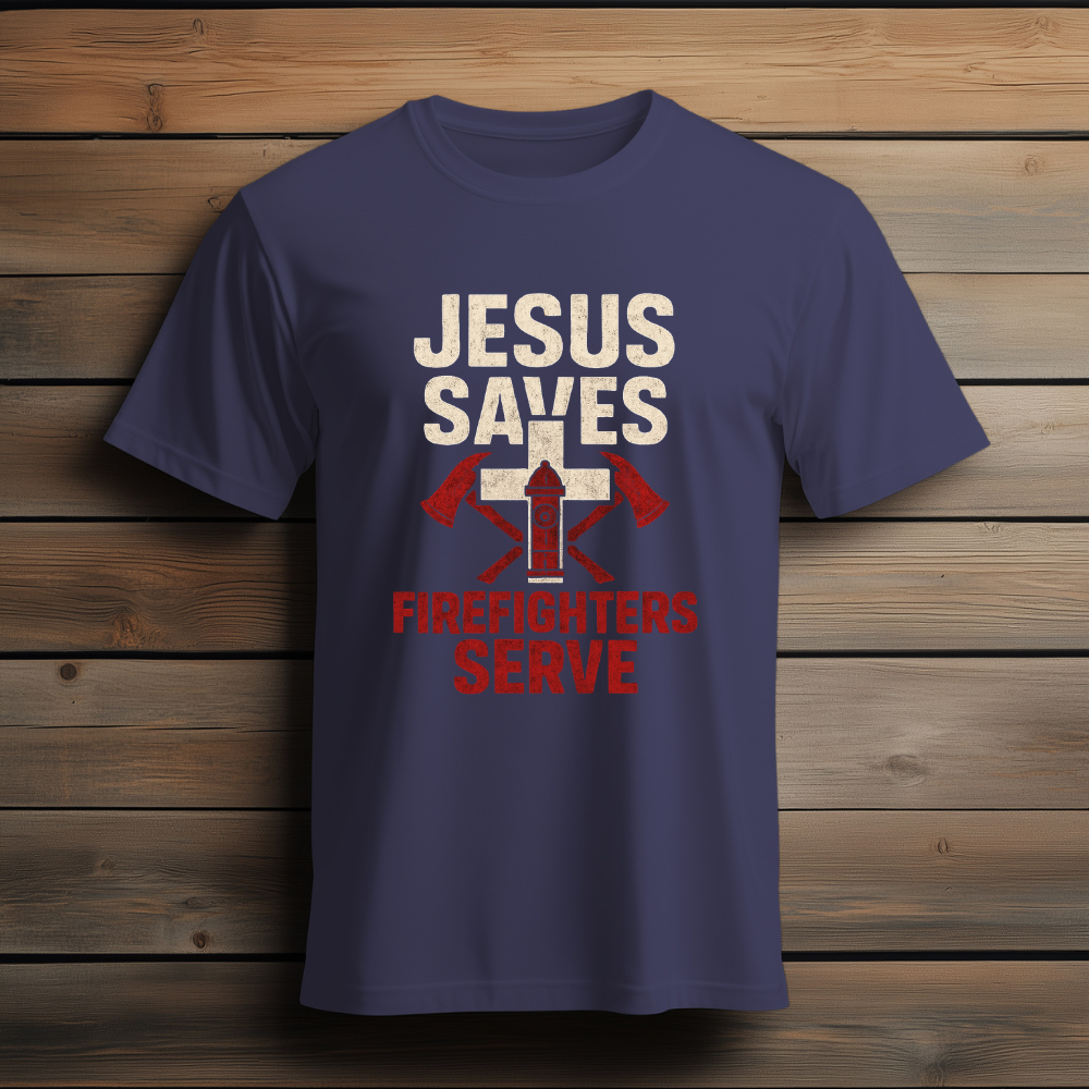 🔥 Jesus Saves, Firefighters Serve T-Shirt 🔥