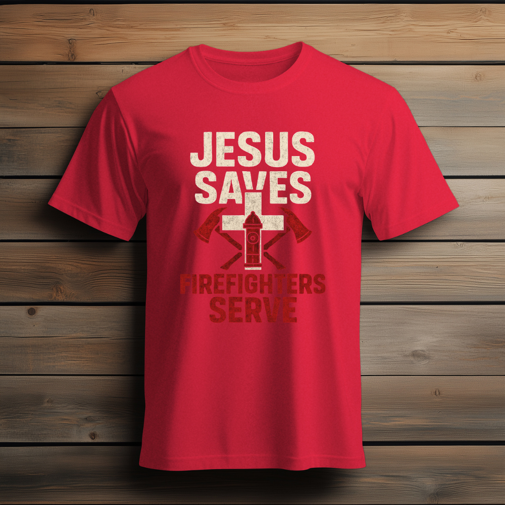 🔥 Jesus Saves, Firefighters Serve T-Shirt 🔥