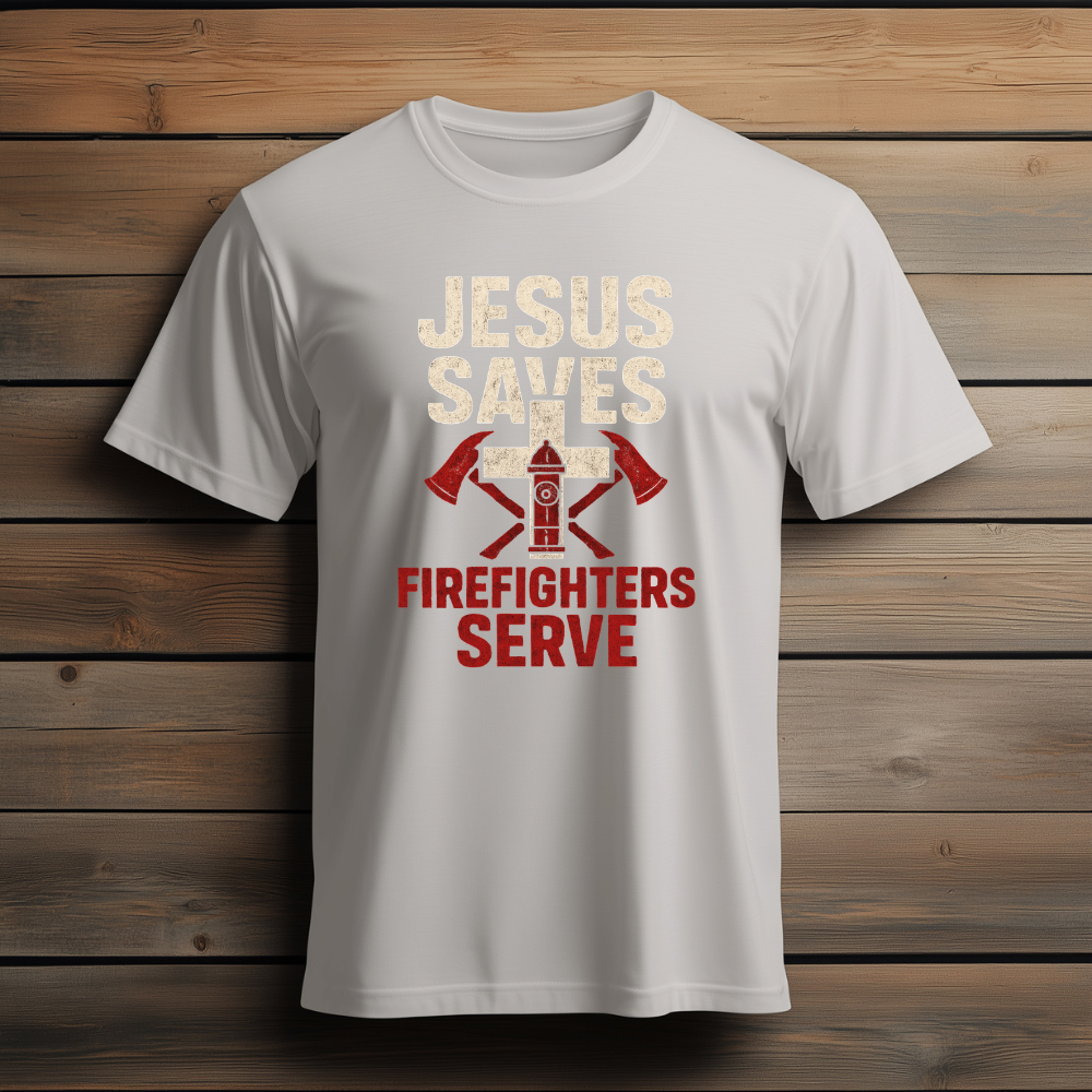 🔥 Jesus Saves, Firefighters Serve T-Shirt 🔥