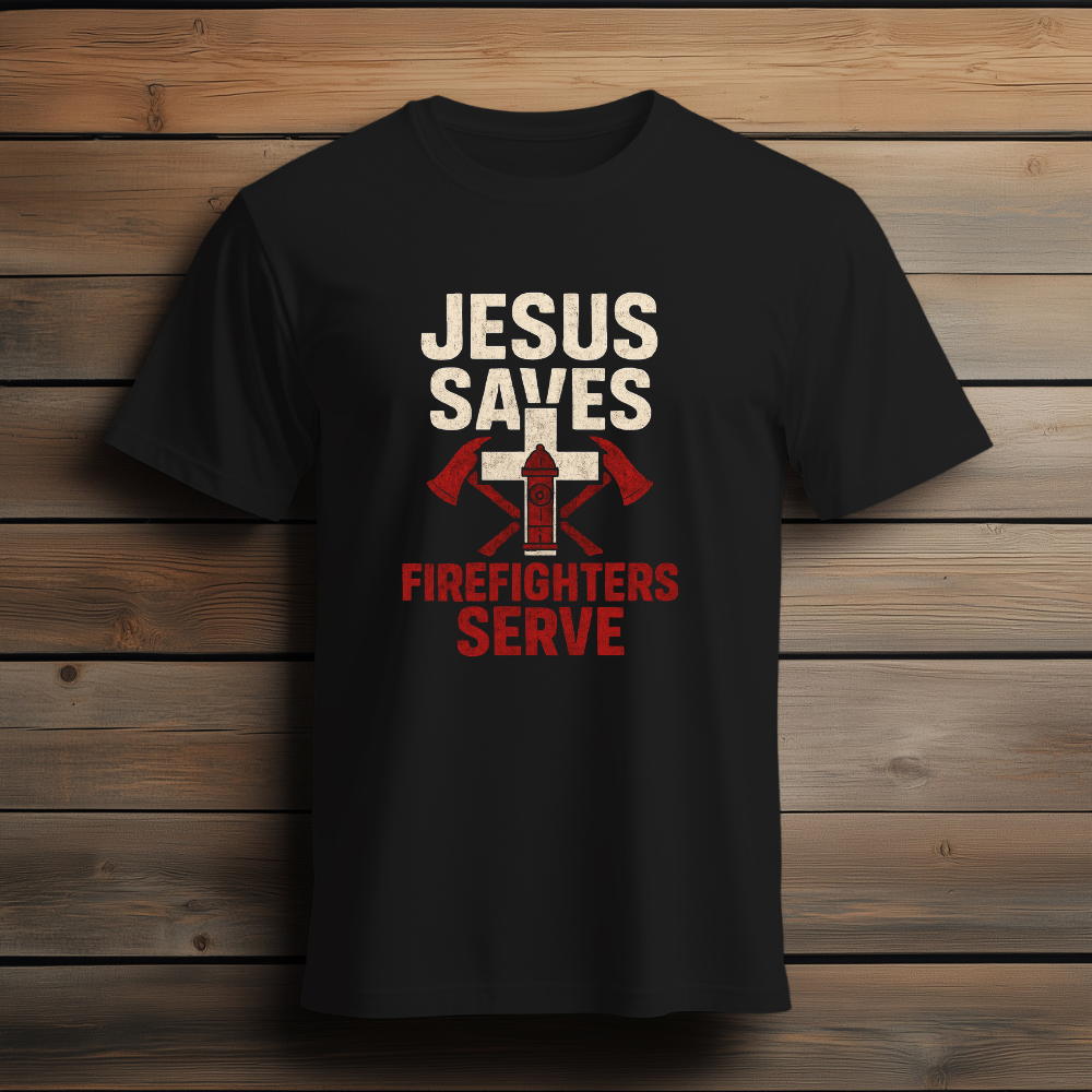 🔥 Jesus Saves, Firefighters Serve T-Shirt 🔥