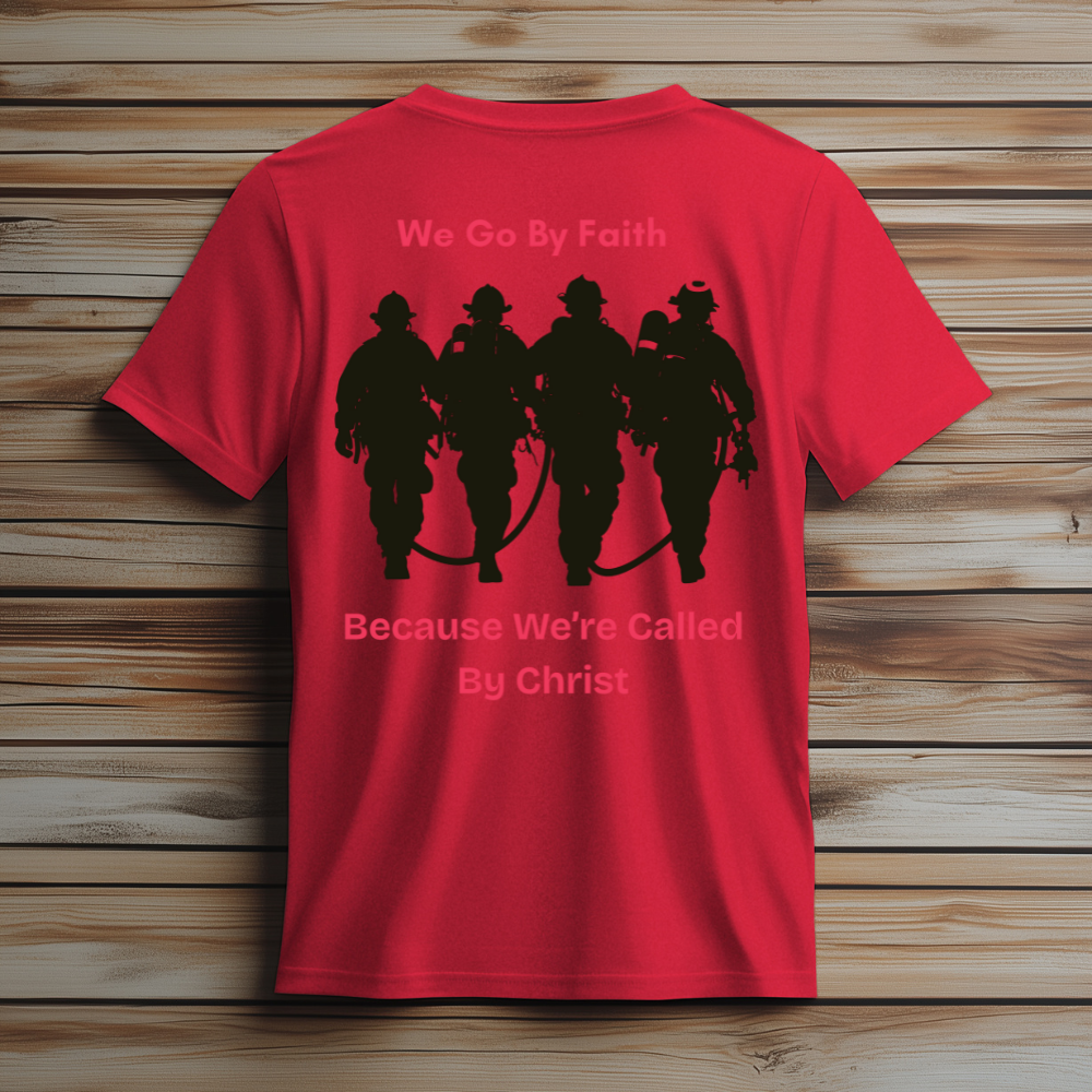 We Go By Faith Firefighter Tee