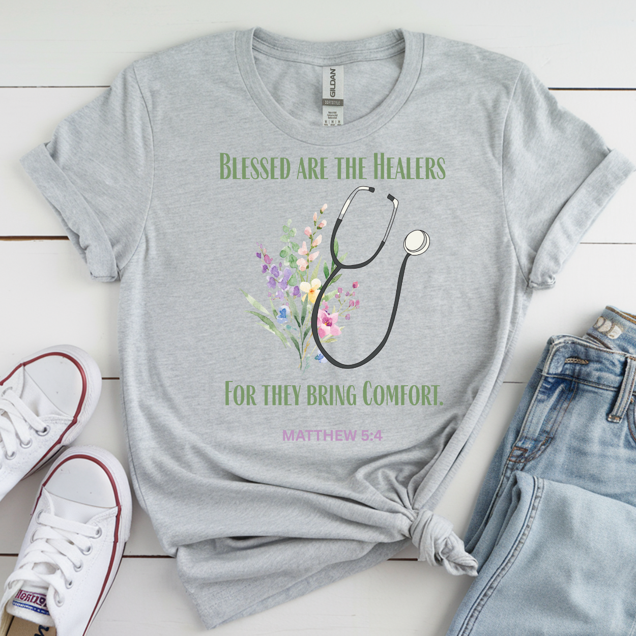 Blessed Healers T-Shirt | Comfort for Caregivers, Medical Professionals, Gifts for Nurses, Healthcare Apparel
