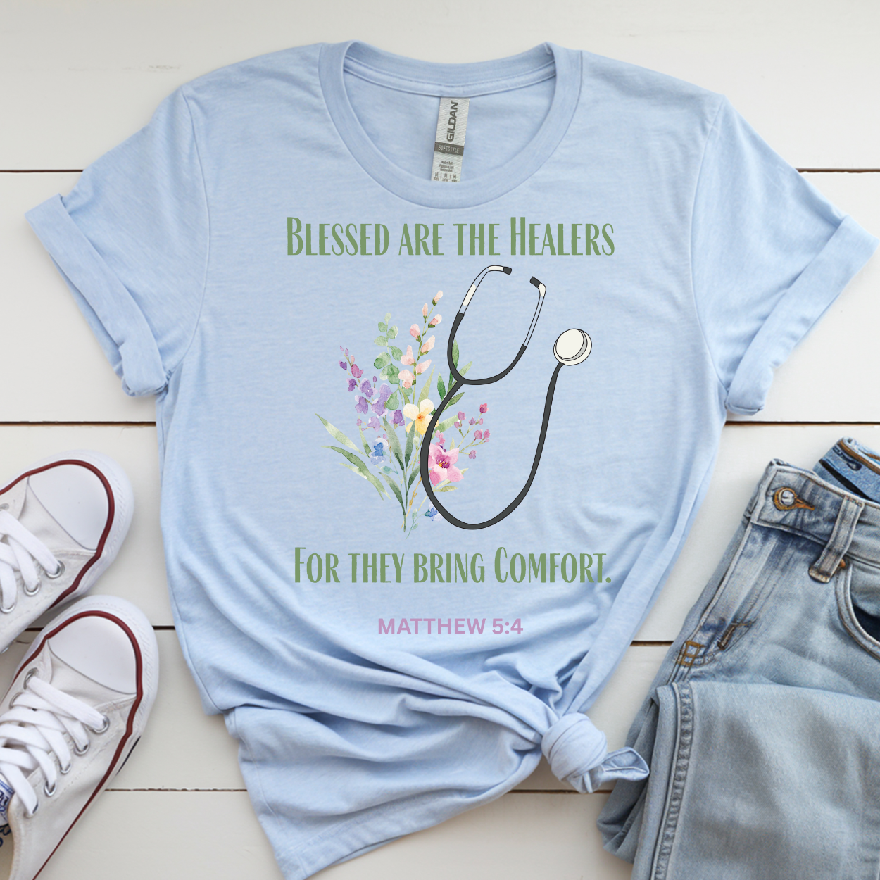 Blessed Healers T-Shirt | Comfort for Caregivers, Medical Professionals, Gifts for Nurses, Healthcare Apparel