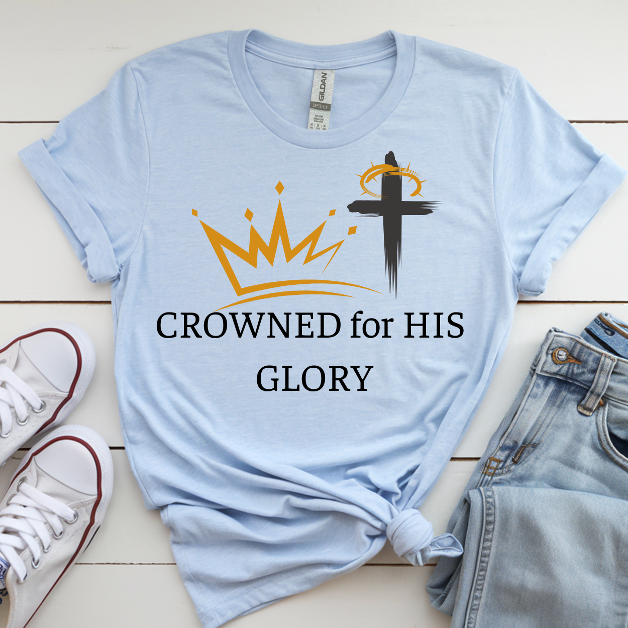 “Crowned for His Glory” Christian Tee