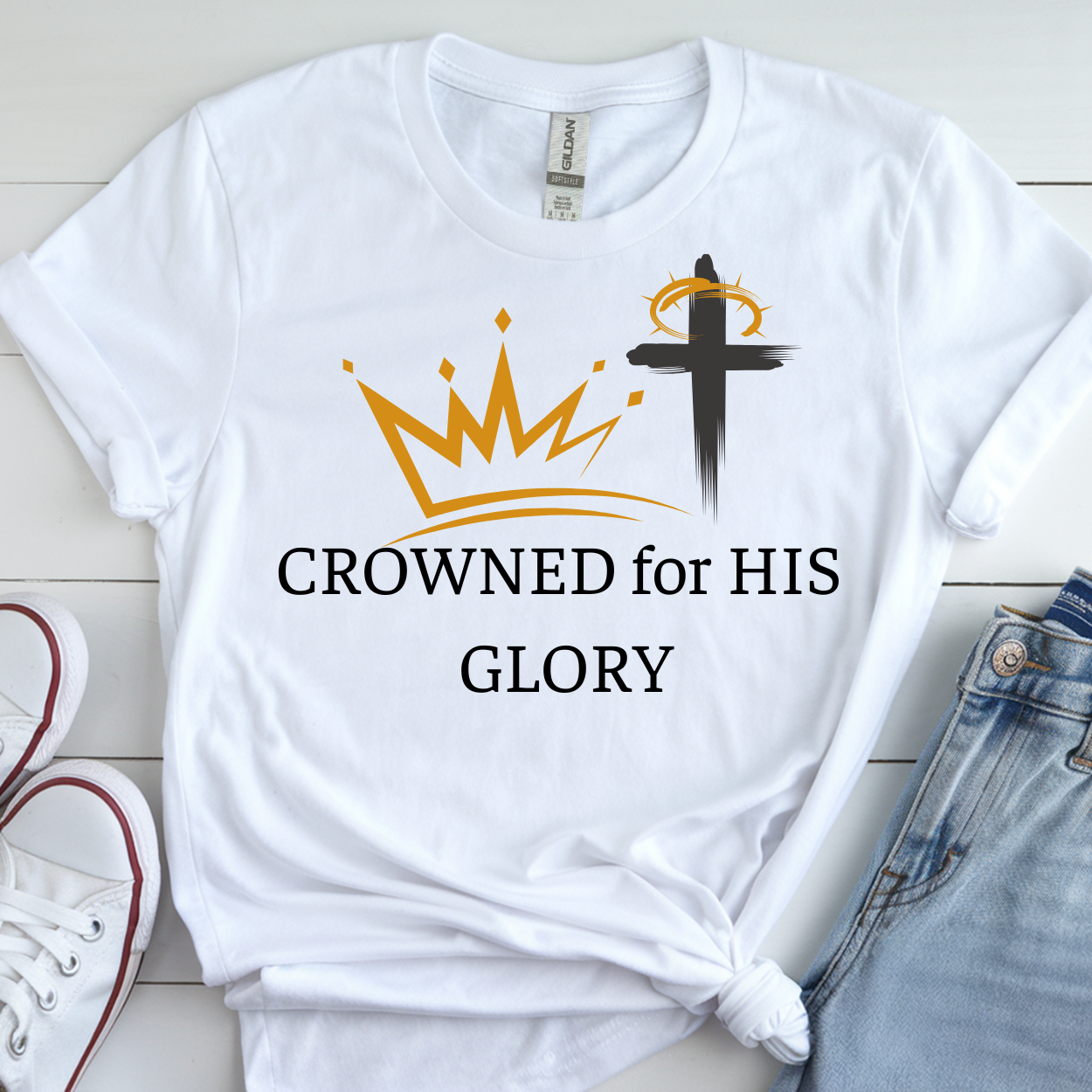 “Crowned for His Glory” Christian Tee