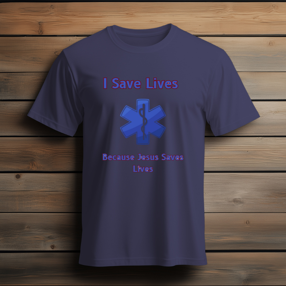 EMS I Save Lives Because Jesus Saves Lives Tee