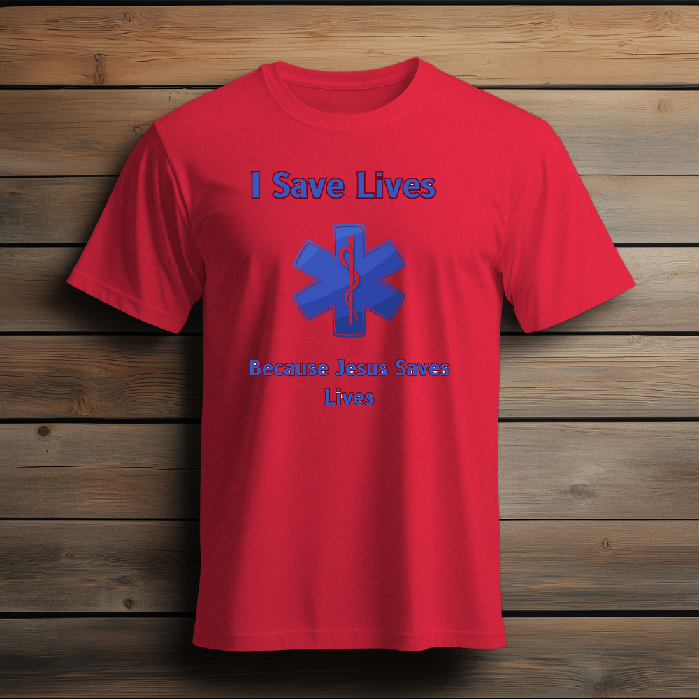 EMS I Save Lives Because Jesus Saves Lives Tee