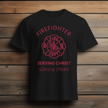 Christian Firefighter Faith & Courage T-Shirt