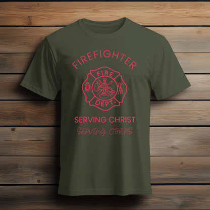 Christian Firefighter Faith & Courage T-Shirt
