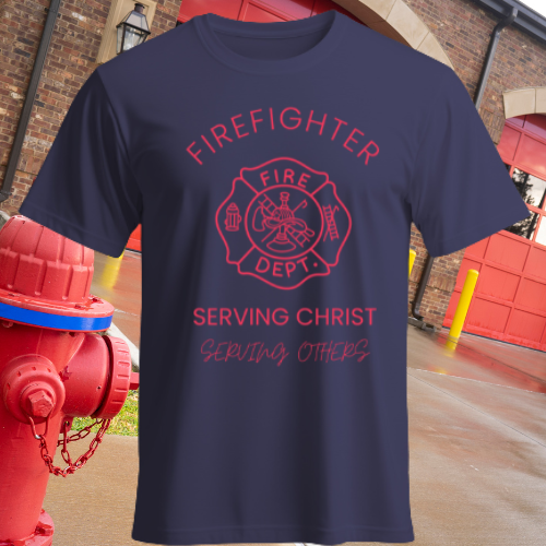 Christian Firefighter Faith & Courage T-Shirt