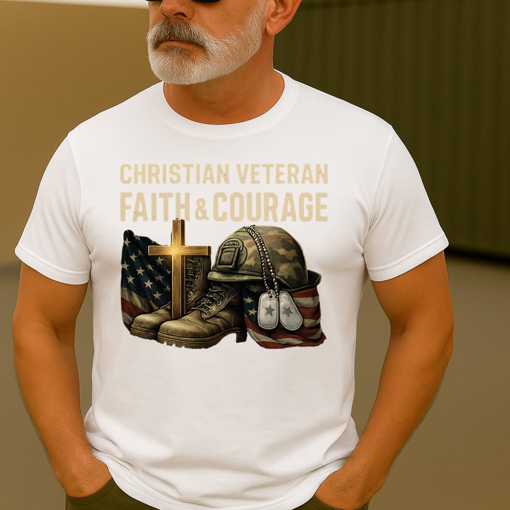 Christian Veteran “Faith & Courage” T-Shirt