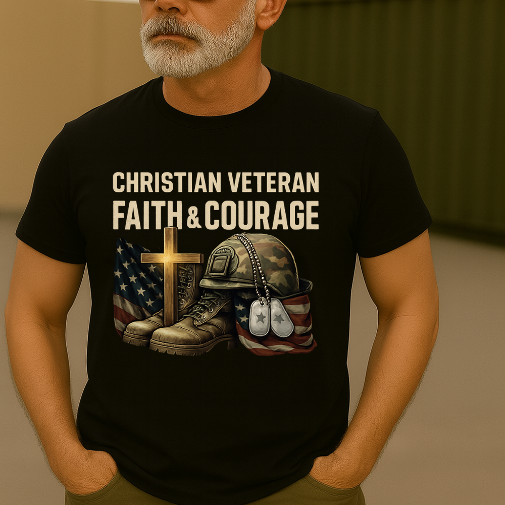 Christian Veteran “Faith & Courage” T-Shirt
