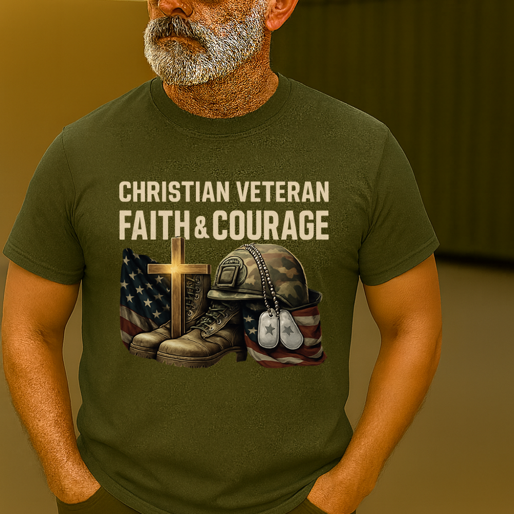 Christian Veteran “Faith & Courage” T-Shirt