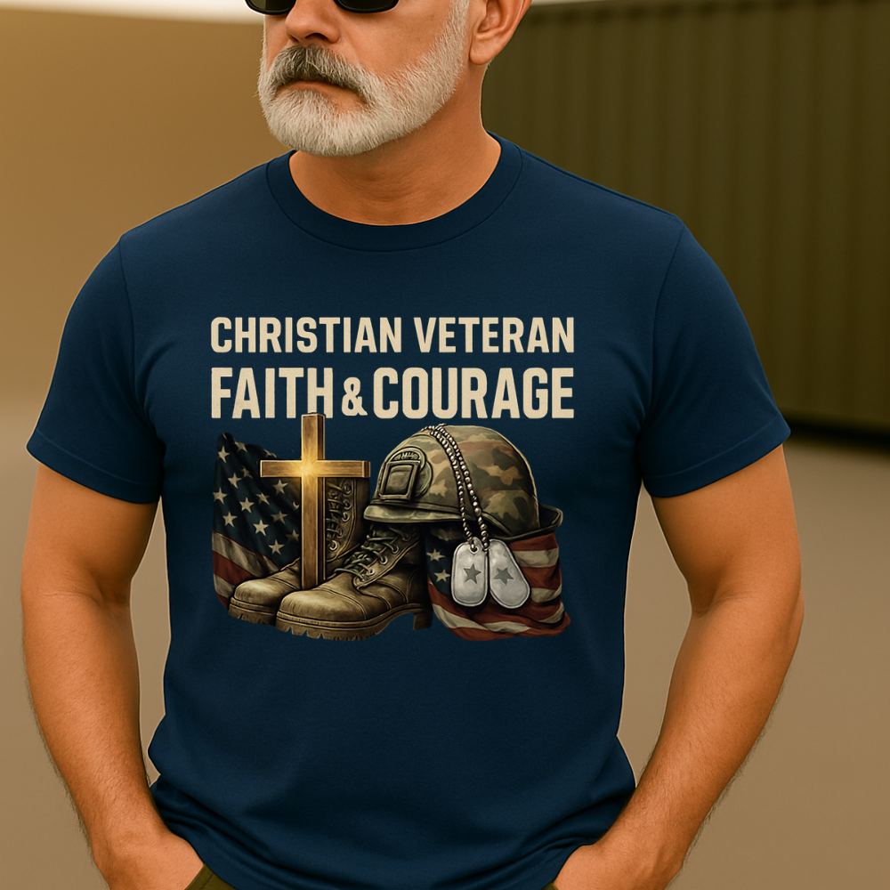 Christian Veteran “Faith & Courage” T-Shirt