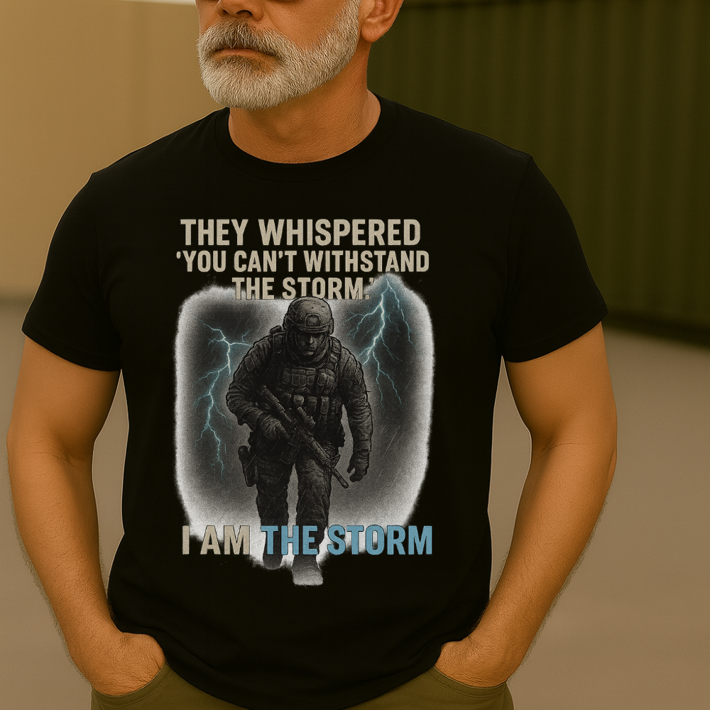 “I Am The Storm” Christian Veteran T-Shirt ⚔️✝️