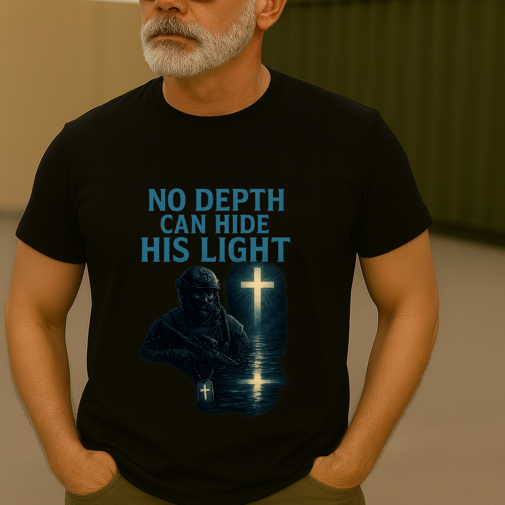 “No Depth Can Hide His Light” Navy SEAL Faith Tee ⚓✝️