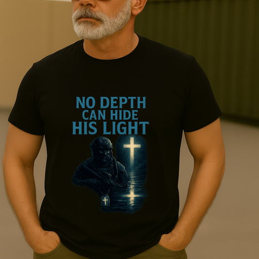 “No Depth Can Hide His Light” Navy SEAL Faith Tee ⚓✝️