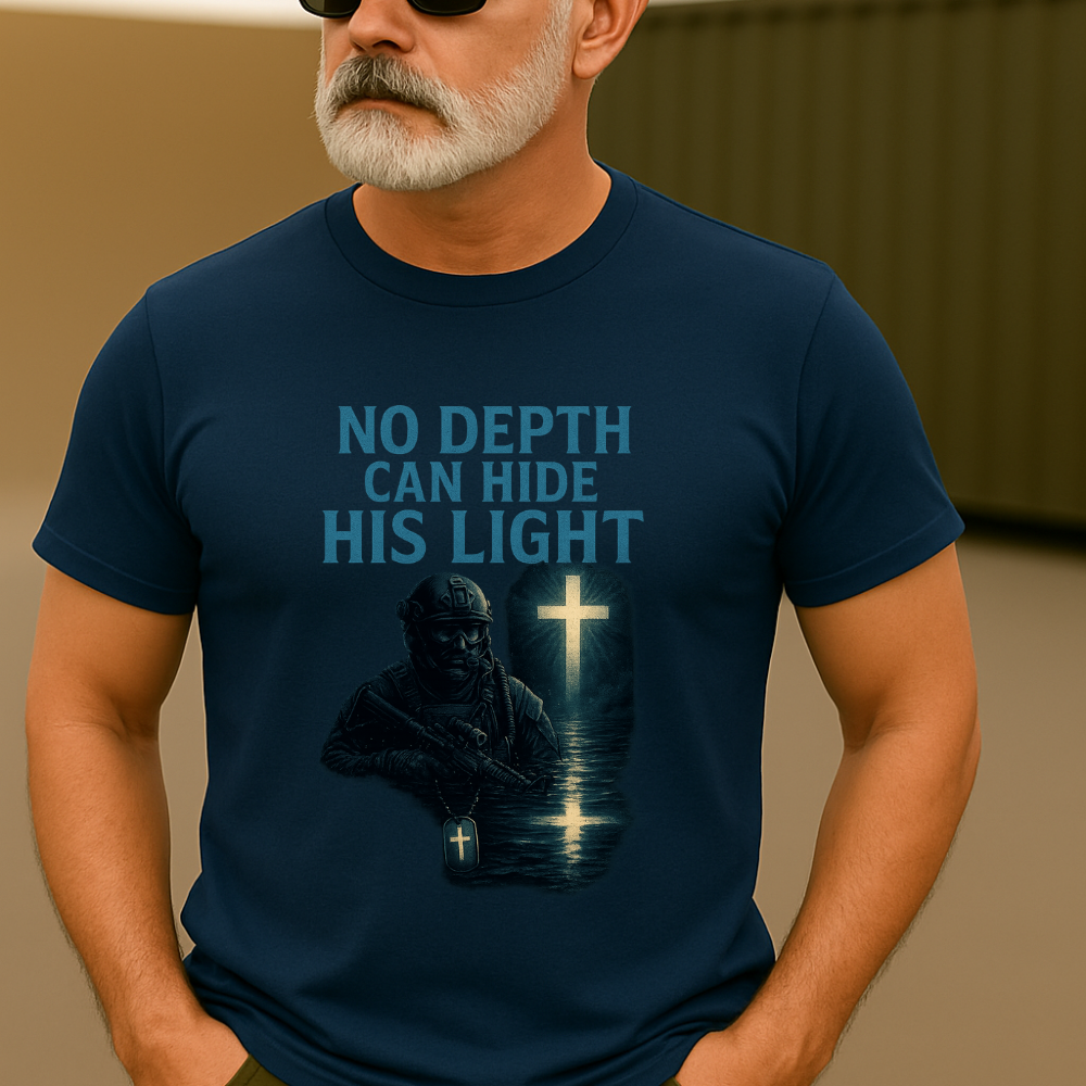 “No Depth Can Hide His Light” Navy SEAL Faith Tee ⚓✝️
