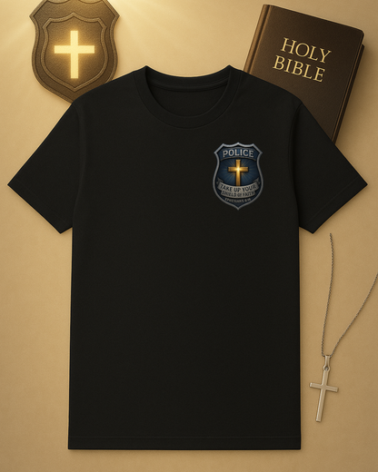 “Take Up the Shield of Faith” Police Officer T-Shirt – Ephesians 6:16