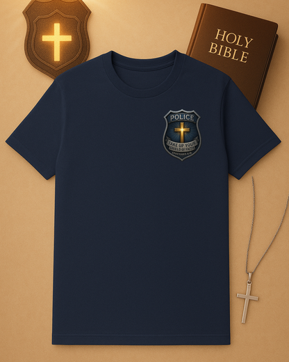 “Take Up the Shield of Faith” Police Officer T-Shirt – Ephesians 6:16