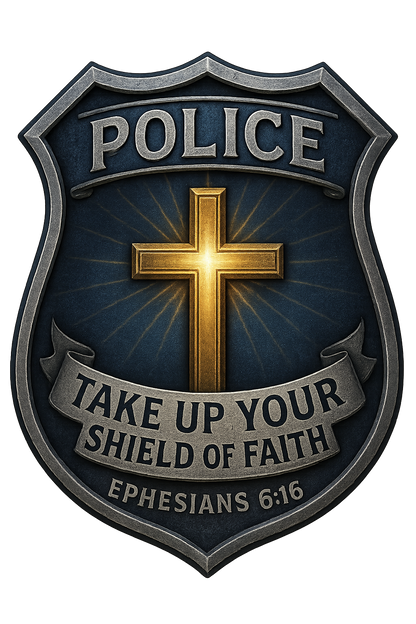 “Take Up the Shield of Faith” Police Officer T-Shirt – Ephesians 6:16