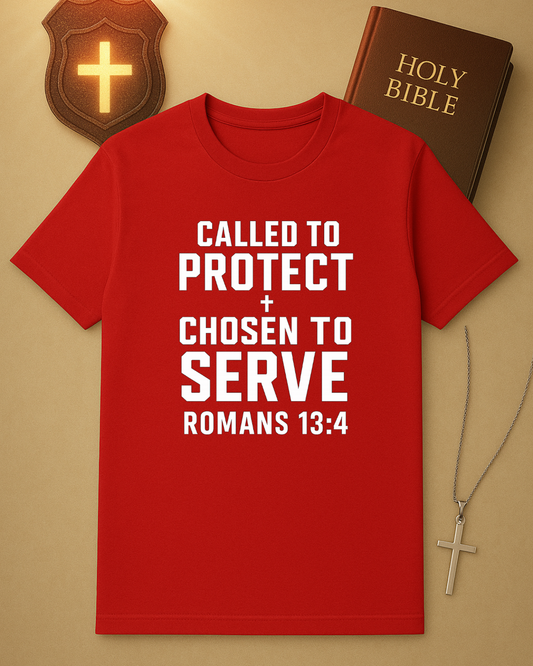 Called to Protect + Chosen to Serve” T-Shirt – Romans 13:4