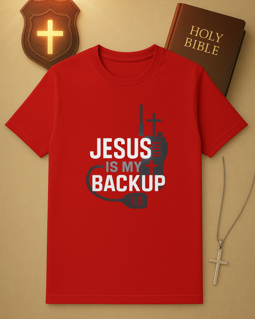 🚓 Jesus Is My Backup T-Shirt ✝️
