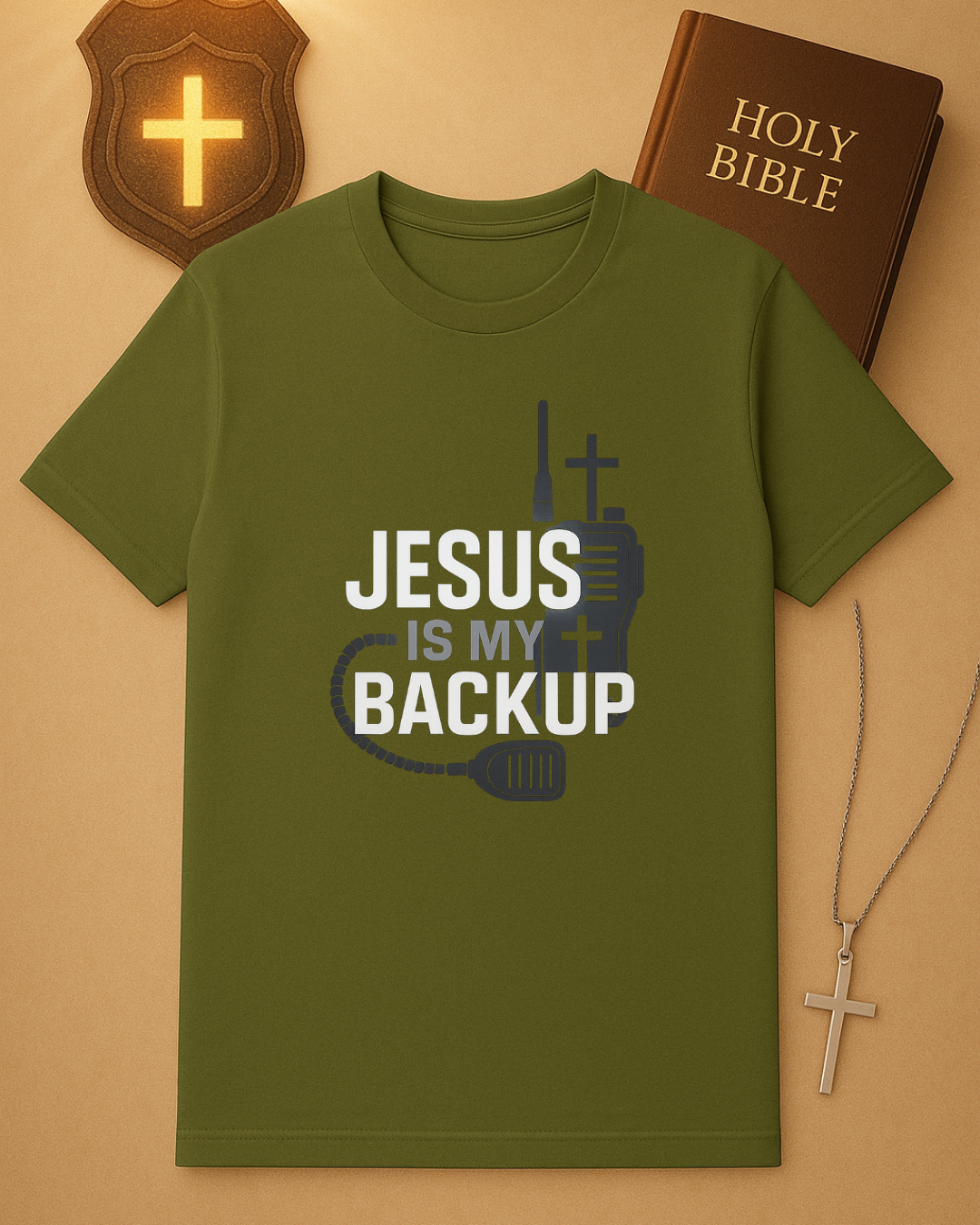 🚓 Jesus Is My Backup T-Shirt ✝️