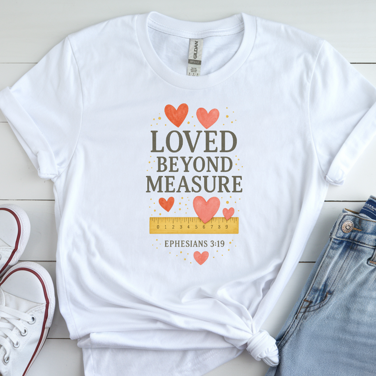 Love Beyond Measure Tee – Ephesians 3:19 Christian Faith Shirt