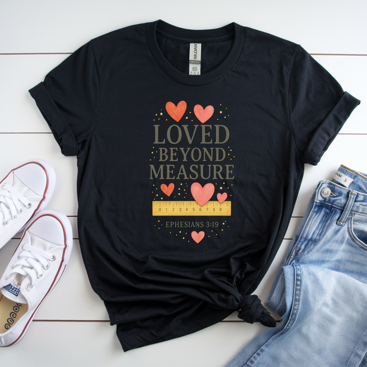 Love Beyond Measure Tee – Ephesians 3:19 Christian Faith Shirt