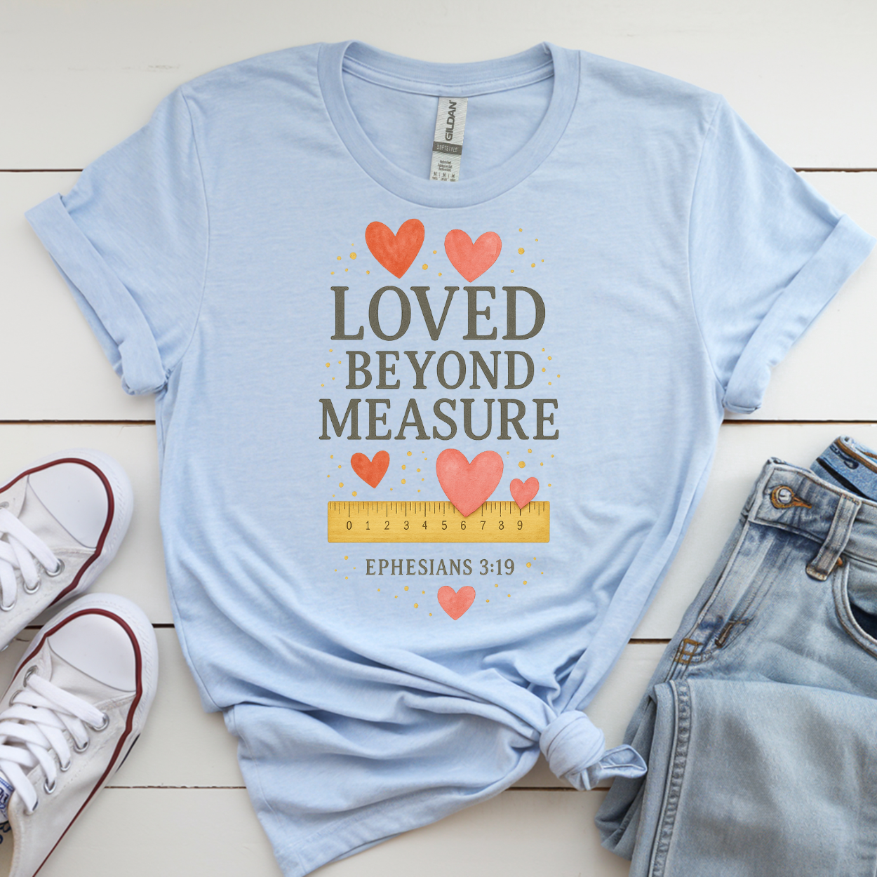 Love Beyond Measure Tee – Ephesians 3:19 Christian Faith Shirt