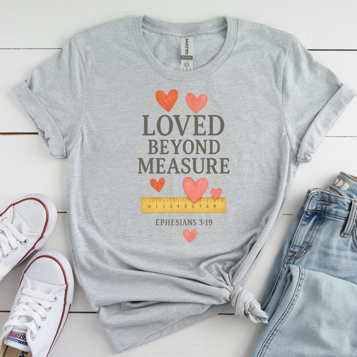 Love Beyond Measure Tee – Ephesians 3:19 Christian Faith Shirt