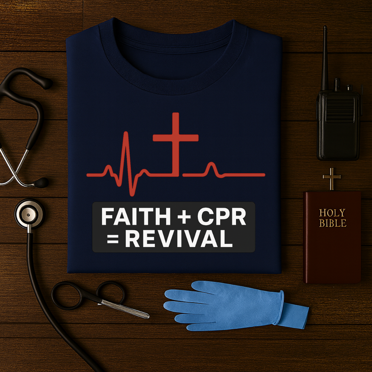 Faith + CPR = Revival – Christian First Responder Tee
