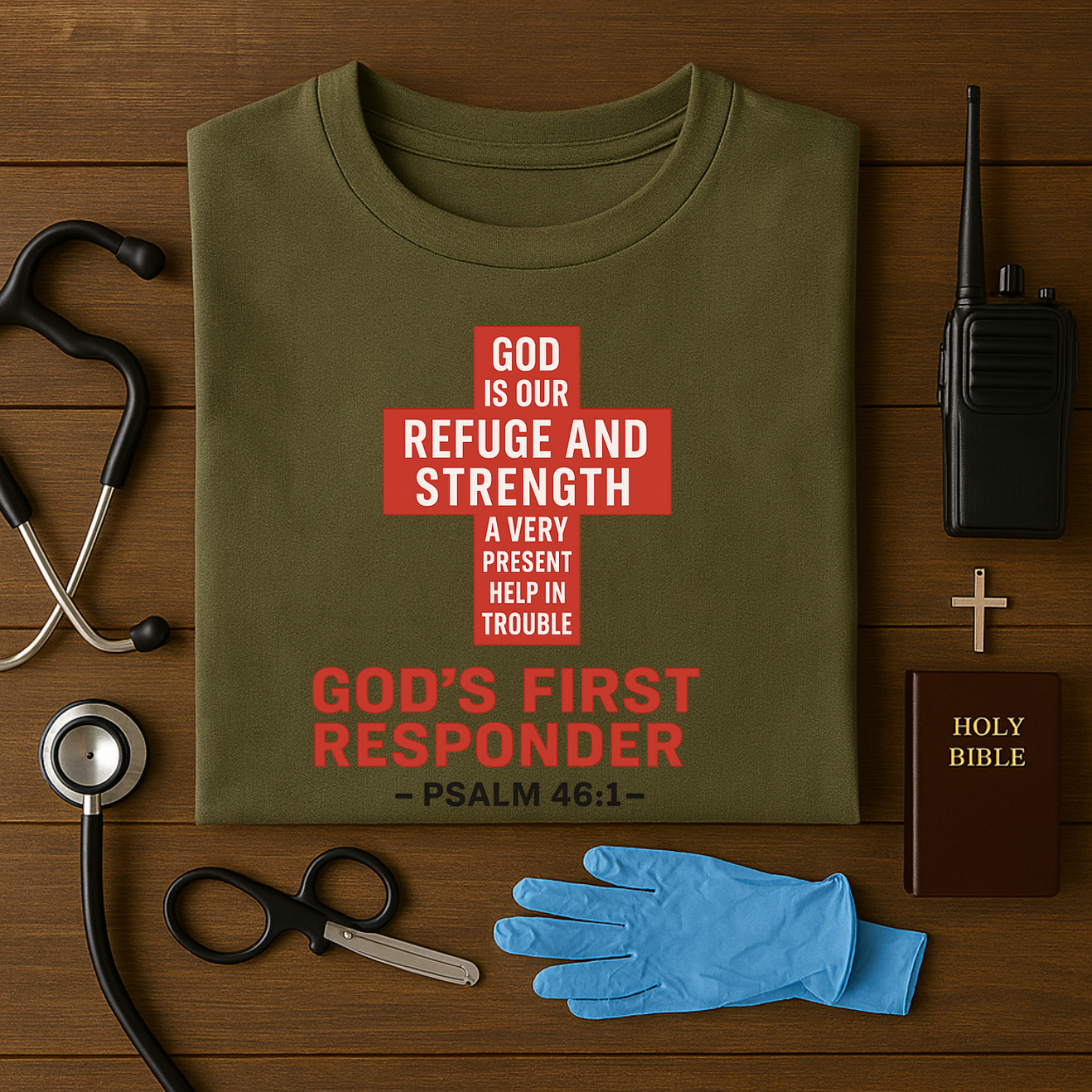 God’s First Responder – Psalm 46:1 Tee