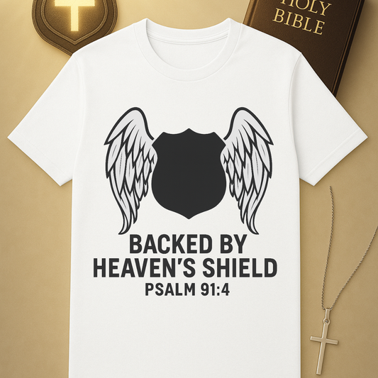 Backed by Heaven’s Shield – Psalm 91:4 Protection Tee