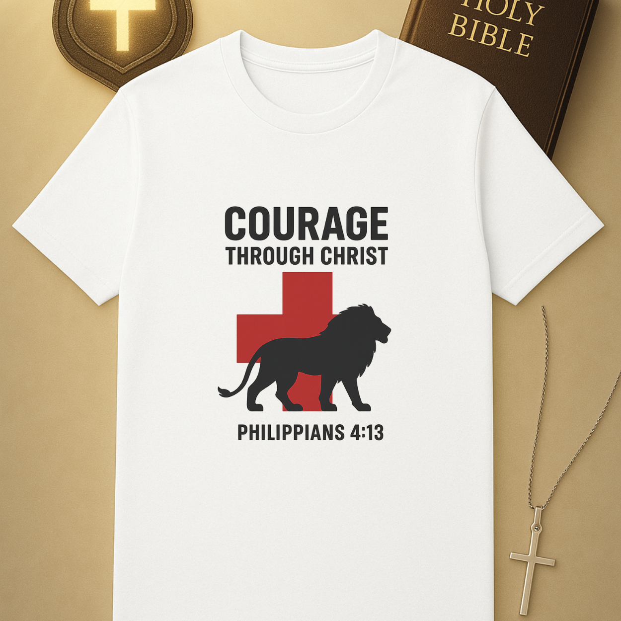 Courage Through Christ – Philippians 4:13 Faith Tee