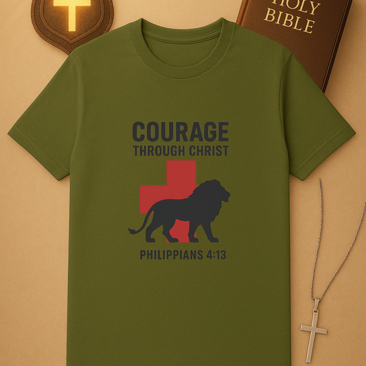 Courage Through Christ – Philippians 4:13 Faith Tee