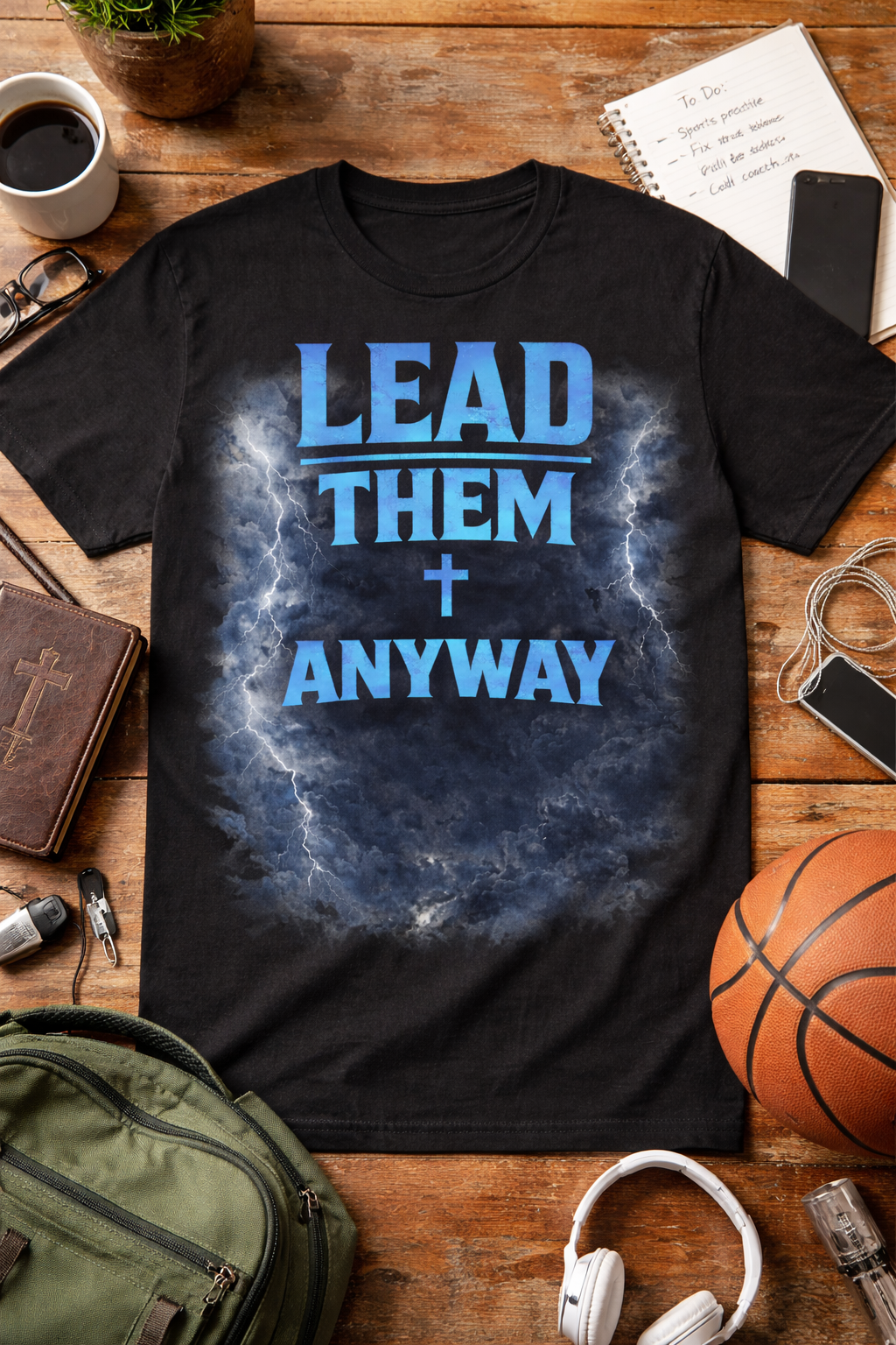Lead Them Anyway T-Shirt — Inspirational Christian Leadership Tee